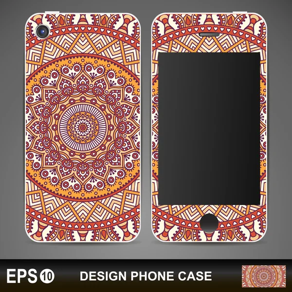 Vector cover phone abstract ethnic background — Stock Vector
