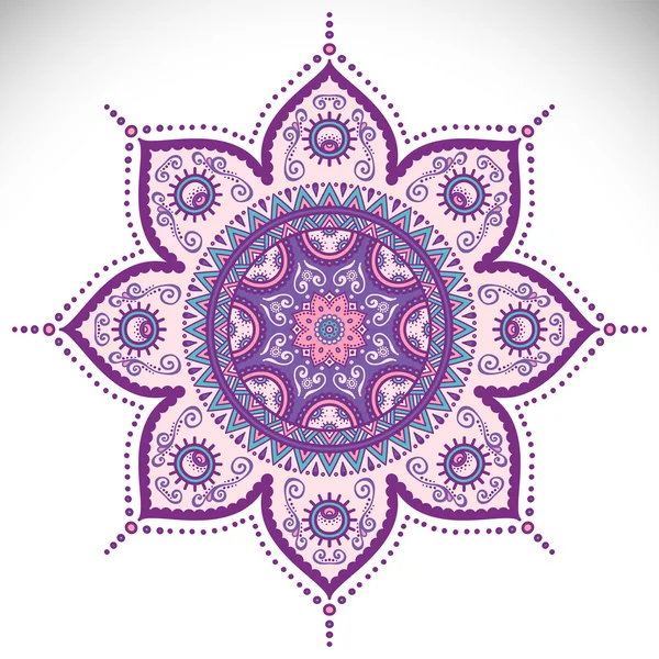 Round ornament in ethnic style — Stock Vector