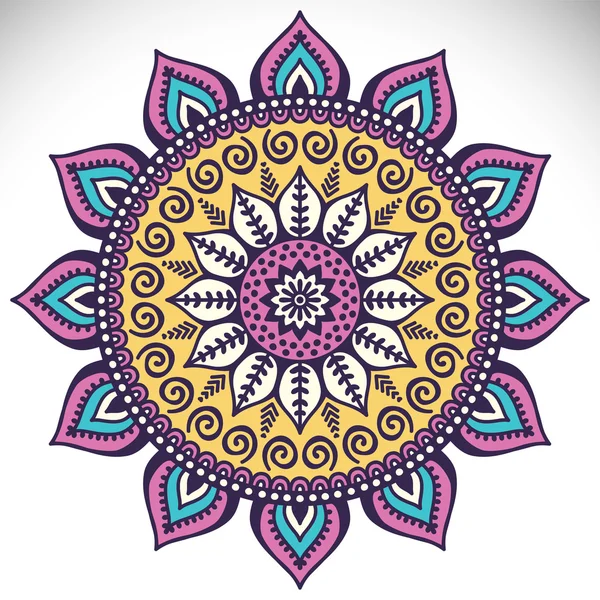Round ornament in ethnic style — Wektor stockowy