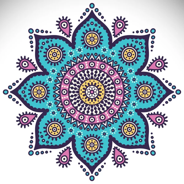 Round ornament in ethnic style — Stock vektor