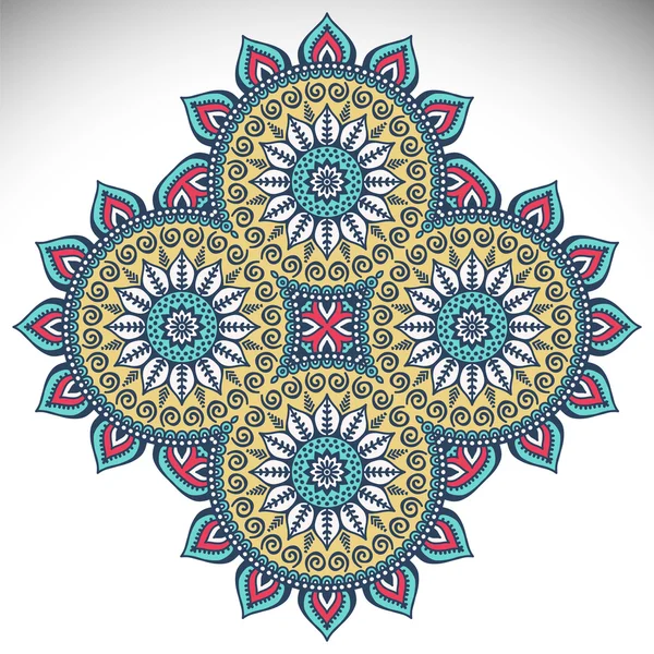 Round ornament in ethnic style — Stock Vector