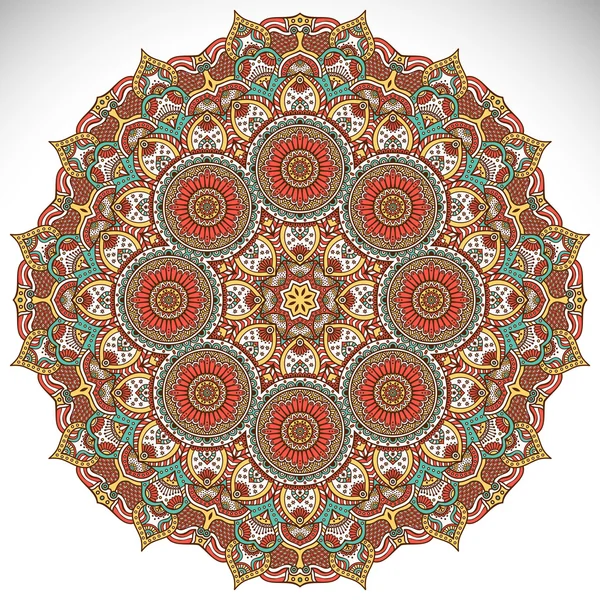 Round ornament in ethnic style — Stockvector