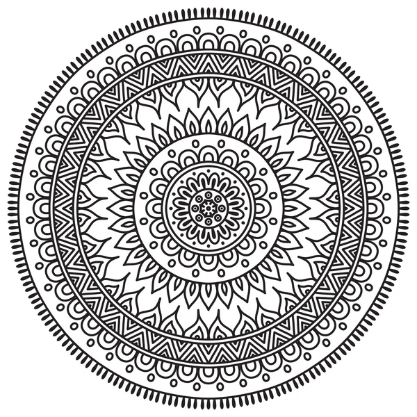 Round ornament in ethnic style — Stock vektor