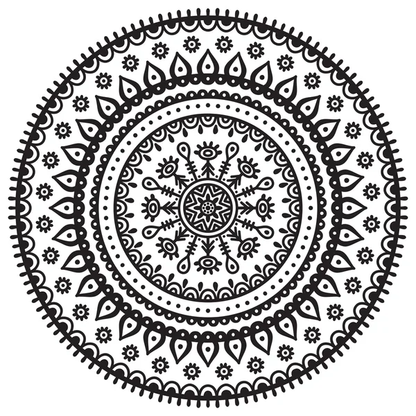 Round ornament in ethnic style — Stock vektor