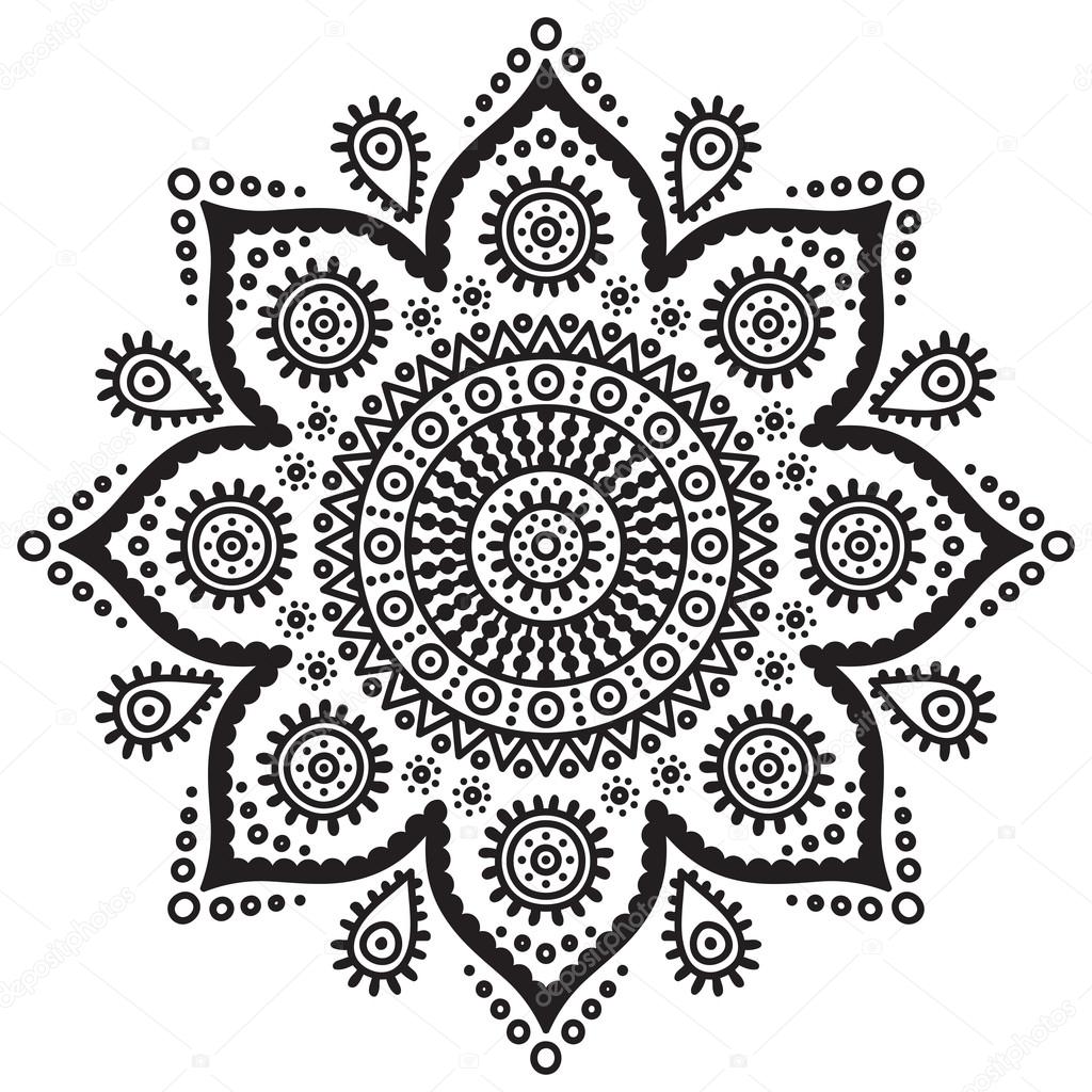 Round ornament in ethnic style