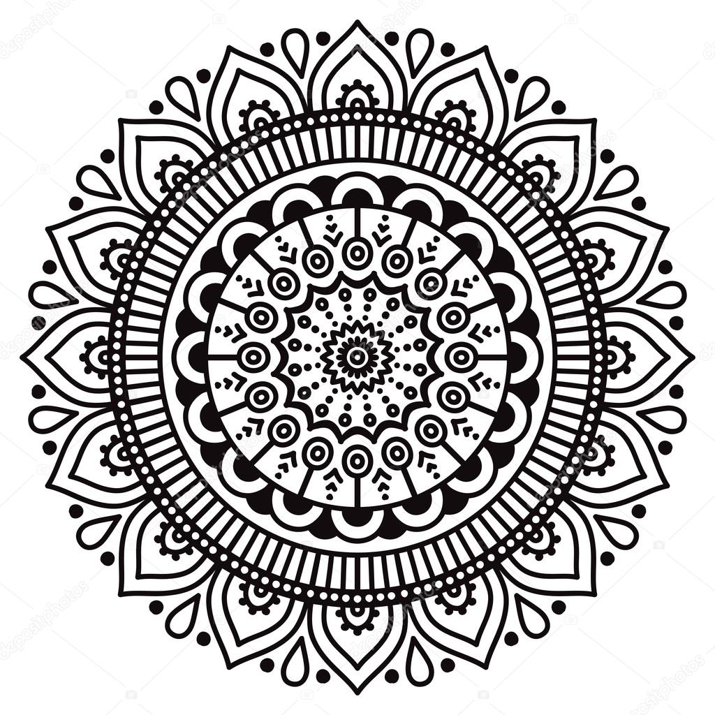 Round ornament in ethnic style