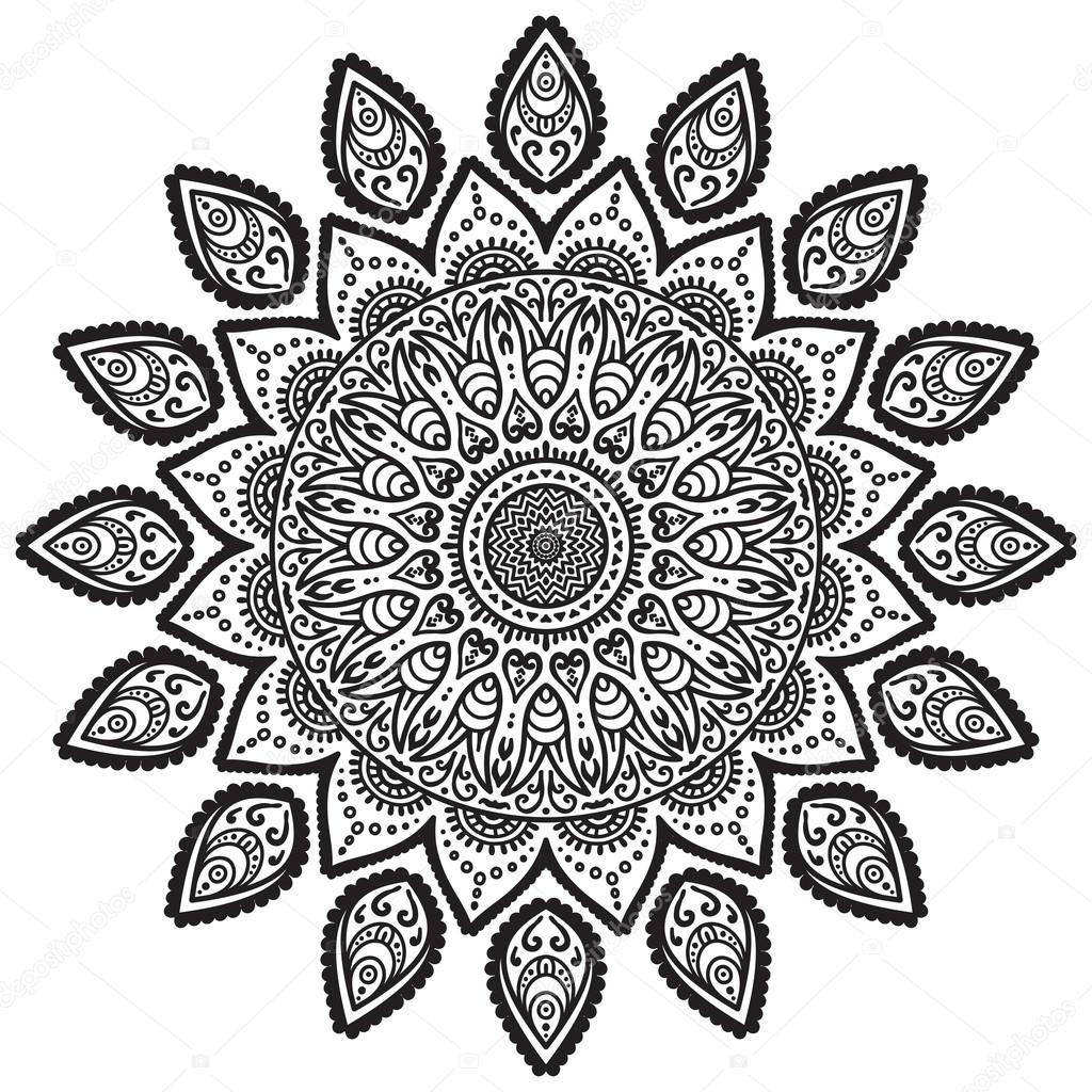 Round ornament in ethnic style