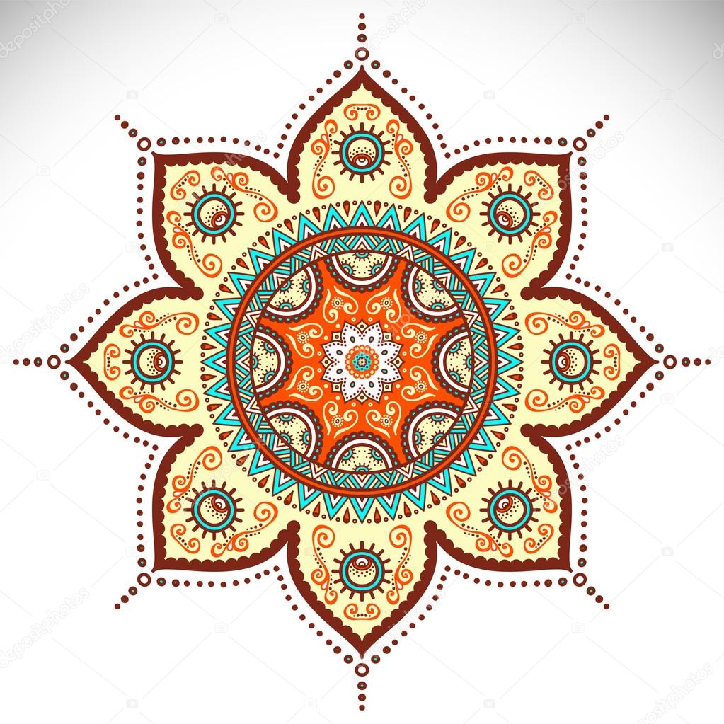 Round ornament in ethnic style