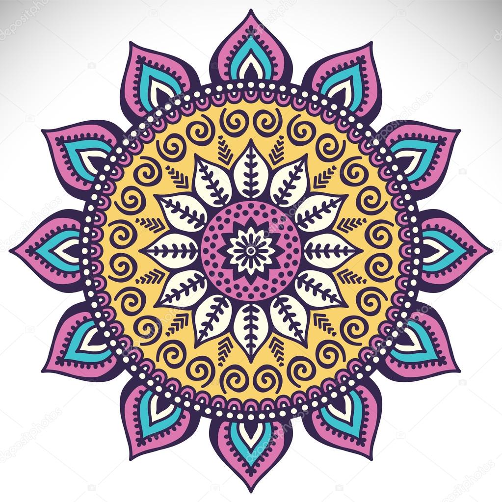 Round ornament in ethnic style