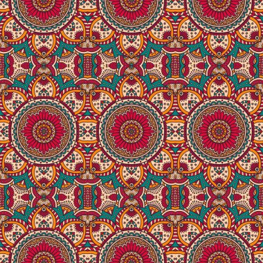 etnik çiçek seamless modeli