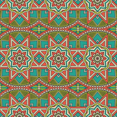 etnik çiçek seamless modeli