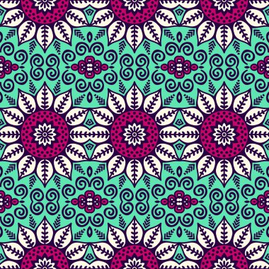 etnik çiçek seamless modeli