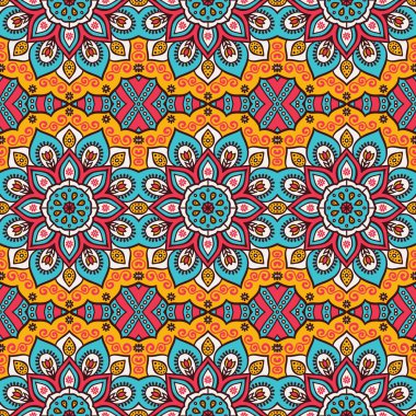 etnik çiçek seamless modeli