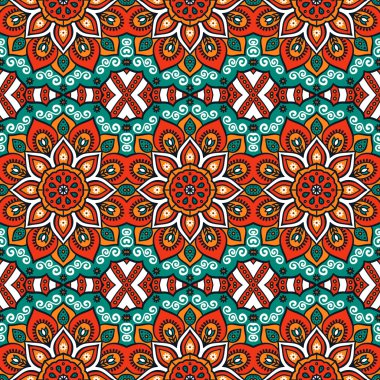 etnik çiçek seamless modeli