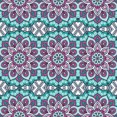 etnik çiçek seamless modeli