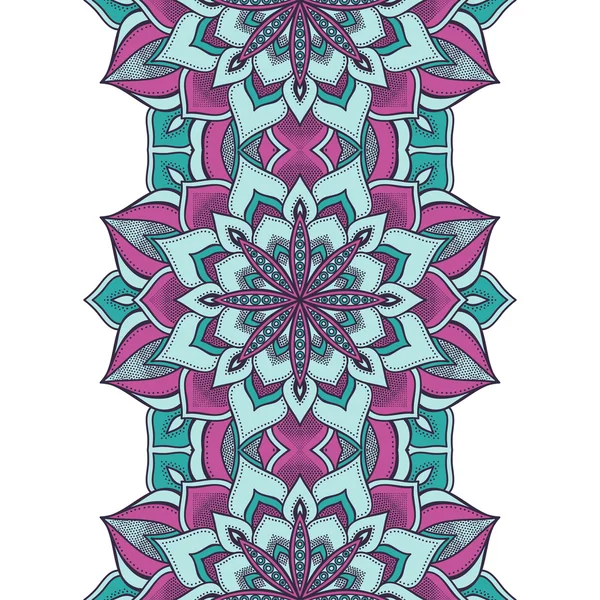 Ethnique floral motif sans couture — Image vectorielle