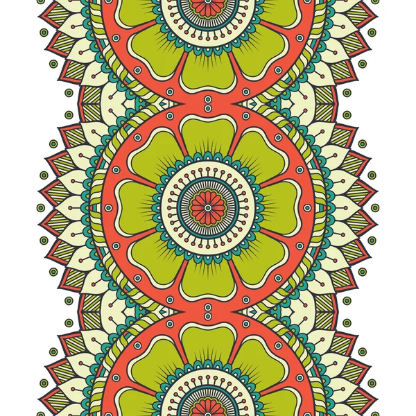 Ethnique floral motif sans couture — Image vectorielle