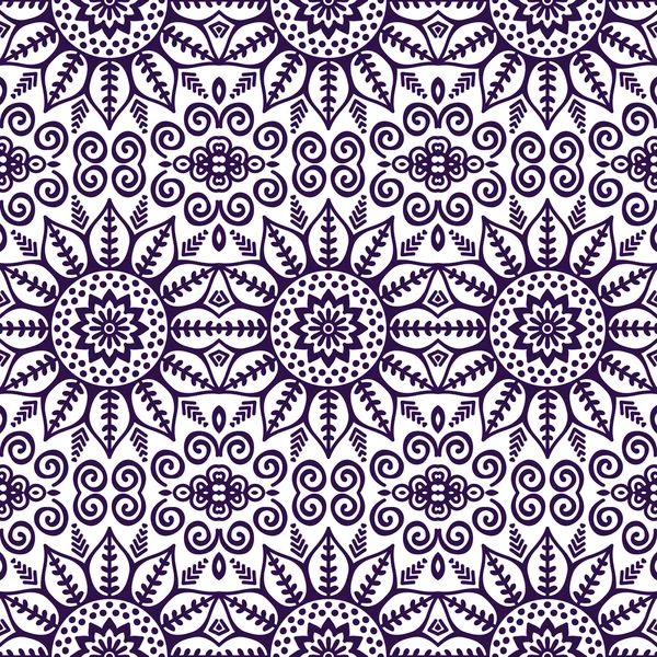 Ethnic floral seamless pattern — Stock Vector