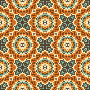 etnik çiçek seamless modeli