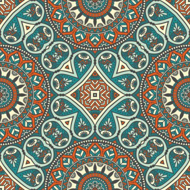 etnik çiçek seamless modeli