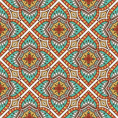 etnik çiçek seamless modeli