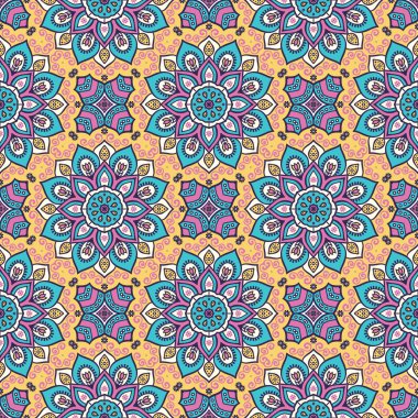 etnik çiçek seamless modeli