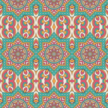 etnik çiçek seamless modeli