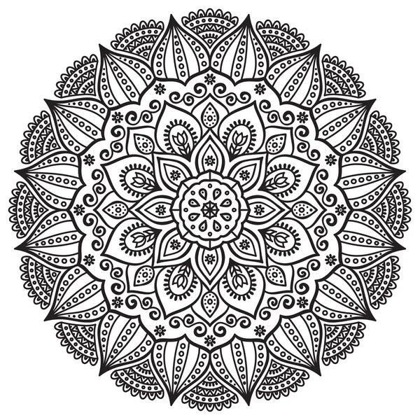 Round ornament in ethnic style — 스톡 벡터