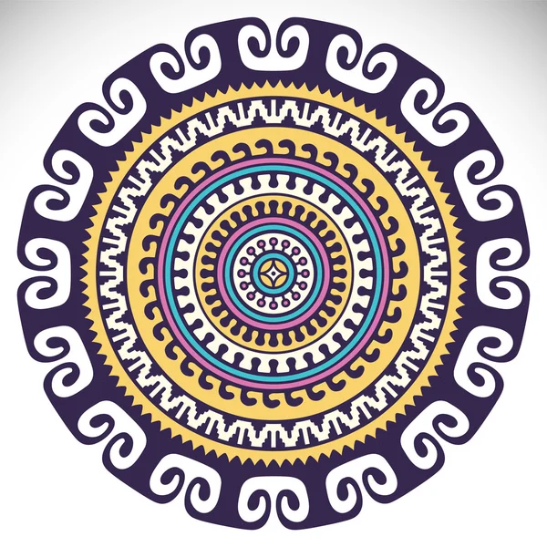 Round ornament in ethnic style — Stock vektor