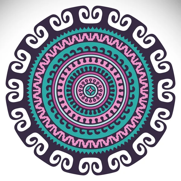 Round ornament in ethnic style — Stock vektor