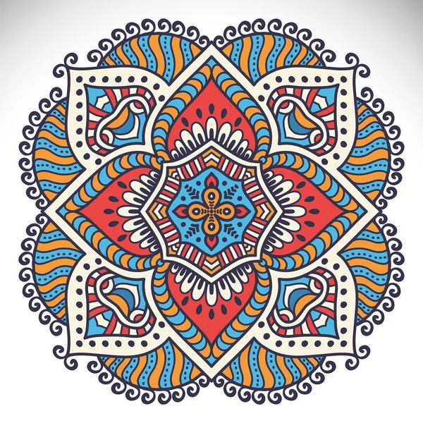 Round ornament in ethnic style — Stock Vector