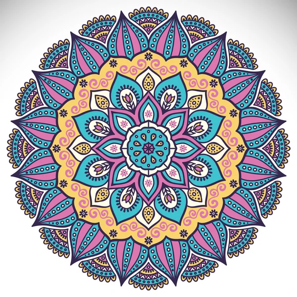 Round ornament in ethnic style — 스톡 벡터