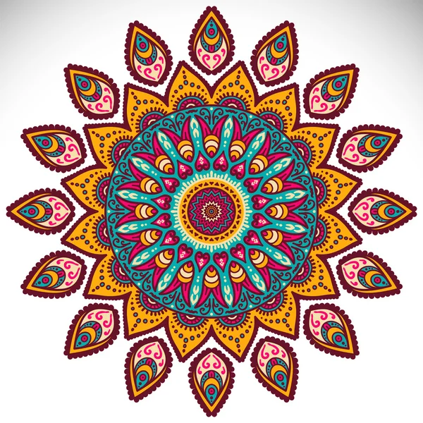 Round ornament in ethnic style — ストックベクタ