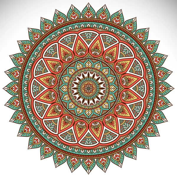 Round ornament in ethnic style — Stockvector