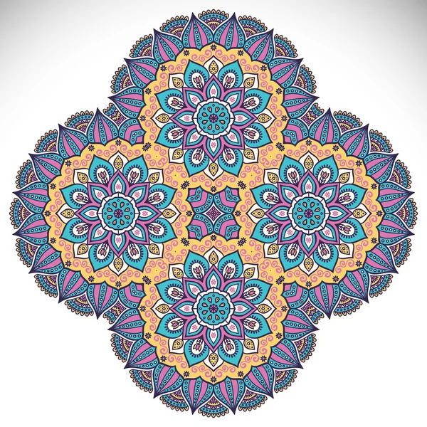 Round ornament in ethnic style — 스톡 벡터