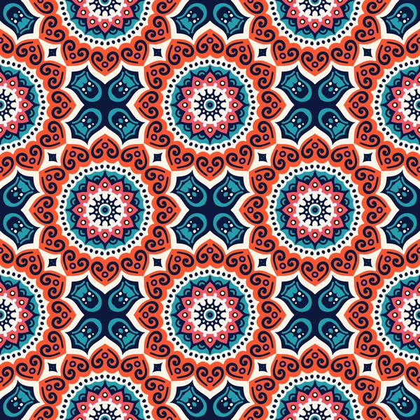 Ethnique floral motif sans couture — Image vectorielle