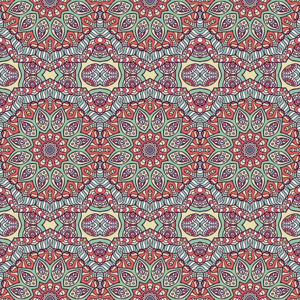 Ethnique floral motif sans couture — Image vectorielle