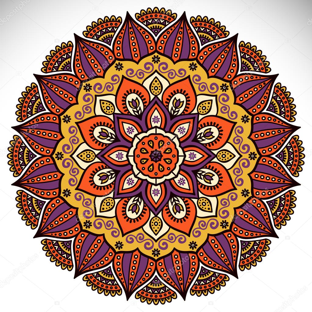 Round ornament in ethnic style