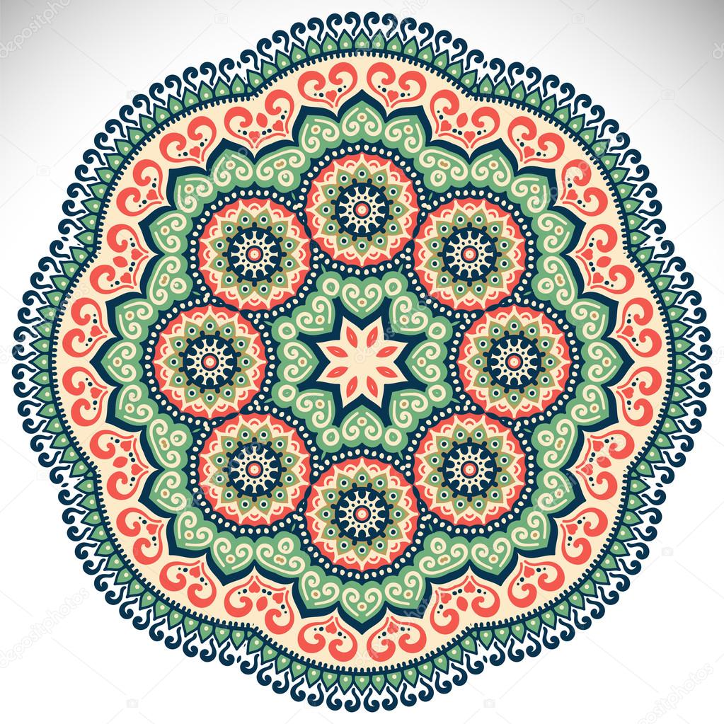 Round ornament in ethnic style