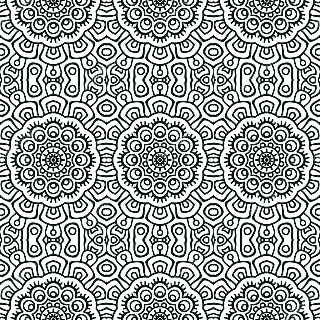 Ethnic floral seamless pattern