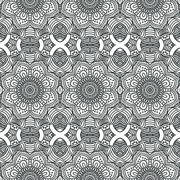 Ethnique floral motif sans couture — Image vectorielle