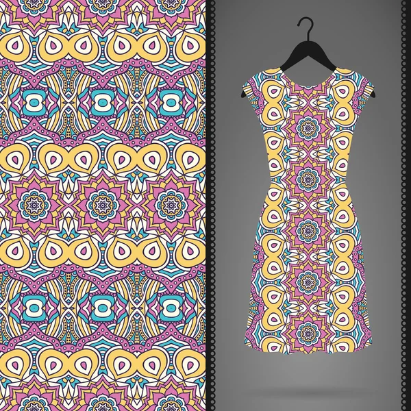 Robe avec motif sans couture — Image vectorielle