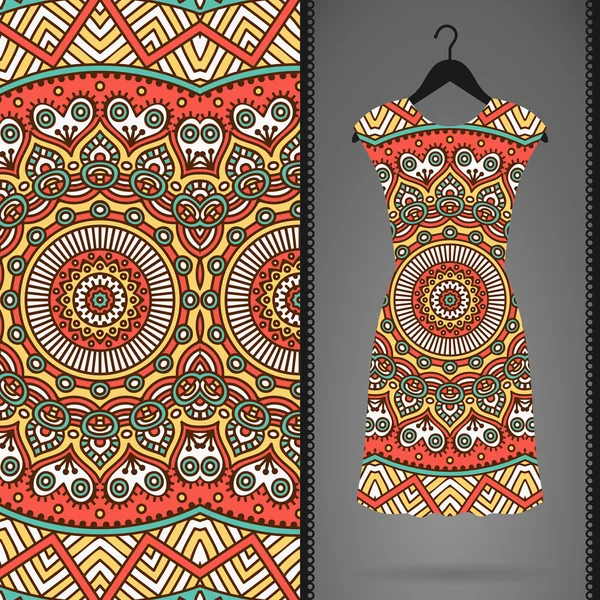 Vestido con patrón sin costuras — Vector de stock