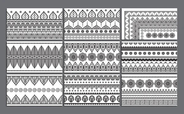 Vintage borders set, seamless lines and creative ornaments ...