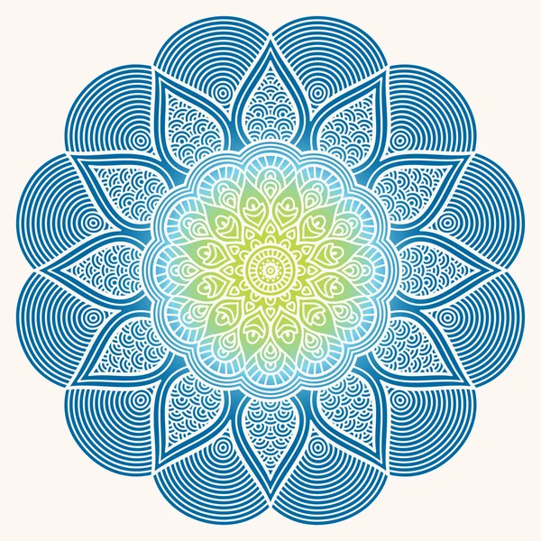 Adorno hermosa tarjeta con mandala — Vector de stock