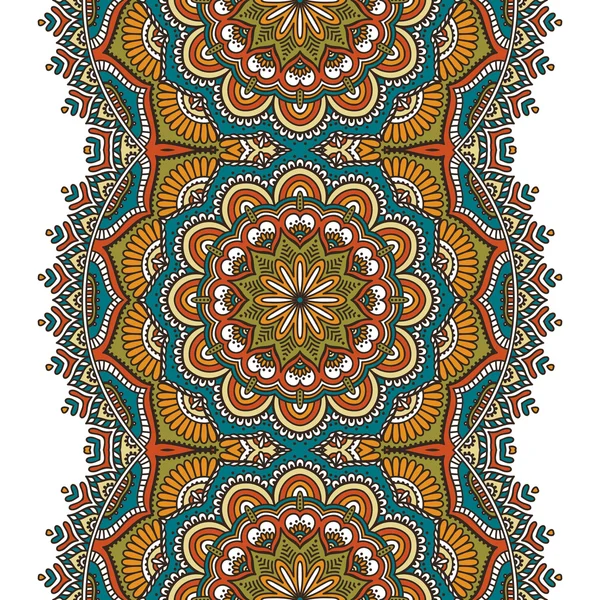 Ethnique floral motif sans couture — Image vectorielle