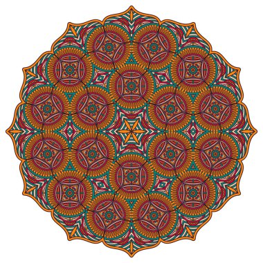 Etnik tarzda yuvarlak süsleme.