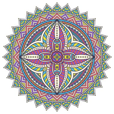 Etnik tarzda yuvarlak süsleme.