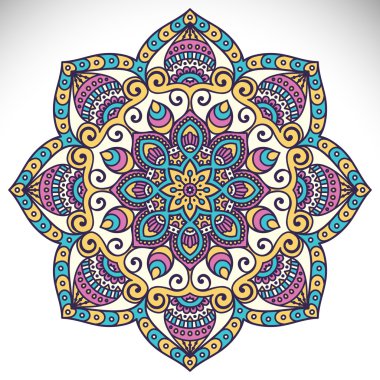 Etnik tarzda yuvarlak süsleme.