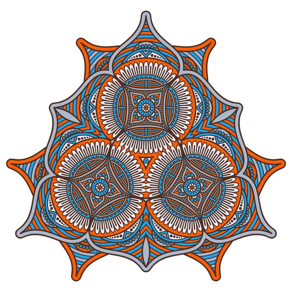 Round ornament in ethnic style. — Stok Vektör